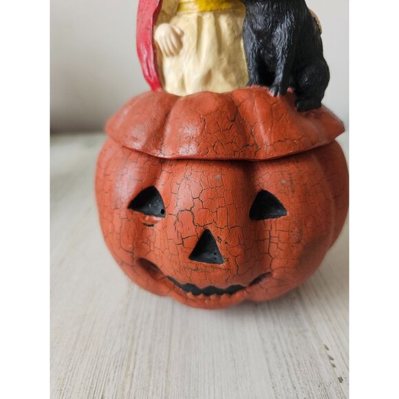 Bethany Lowe pumpkin Red Riding Hood cat Halloween decor jack-o'-lantern figurin - Picture 2 of 10